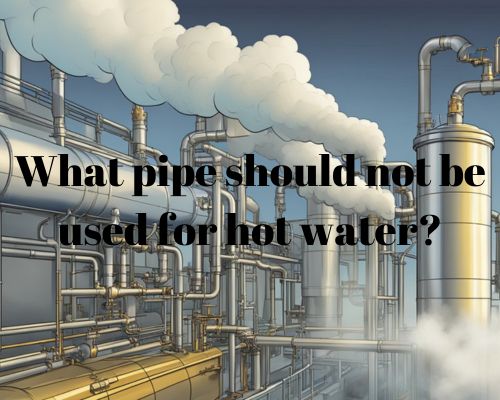 A pipe labeled not for hot water with steam rising from it