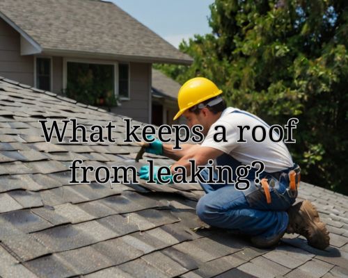 a man securing the roof free from leakages