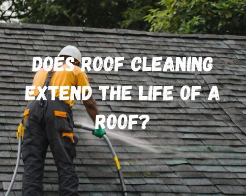 worker doing extensive roof cleaning