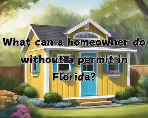 A homeowner in Florida can build a small, detached structure without a permit, such as a shed or playhouse, in their backyard
