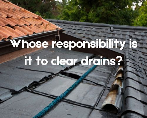 a cleared roofing drain