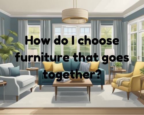 A living room with matching furniture, such as a coordinating sofa and armchairs, a complementary coffee table, and harmonizing accent pieces