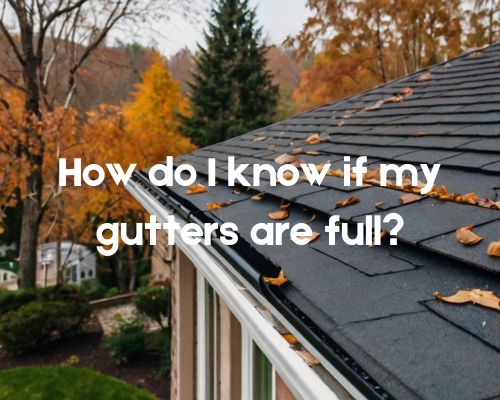 a gutter full of leaves causing it to stuck