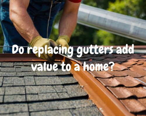 man replacing gutters