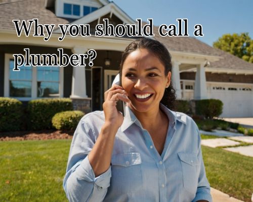 a woman calling out for a plumber