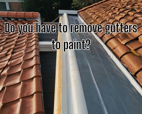 an unremoved painted roof gutters