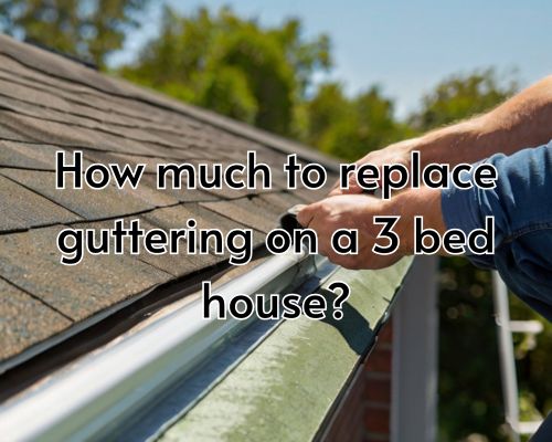 A roofer inspects the gutter system to ensure no blockages are present