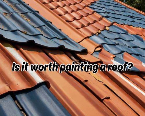 roof being partially painted