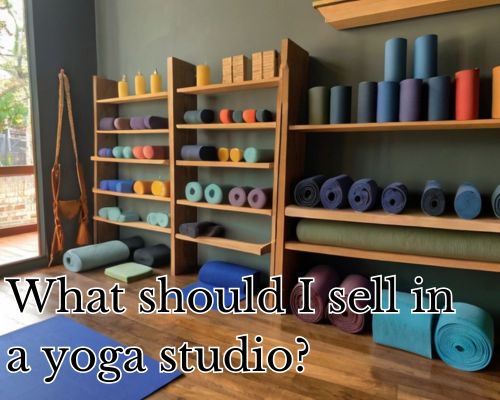 yoga materials sold in a yoga studio