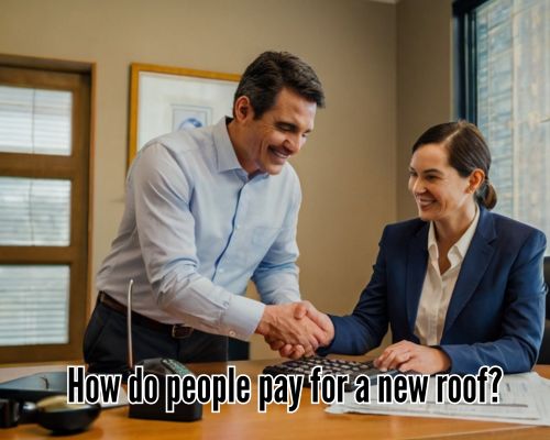 a payment transaction of a roofing company and a client