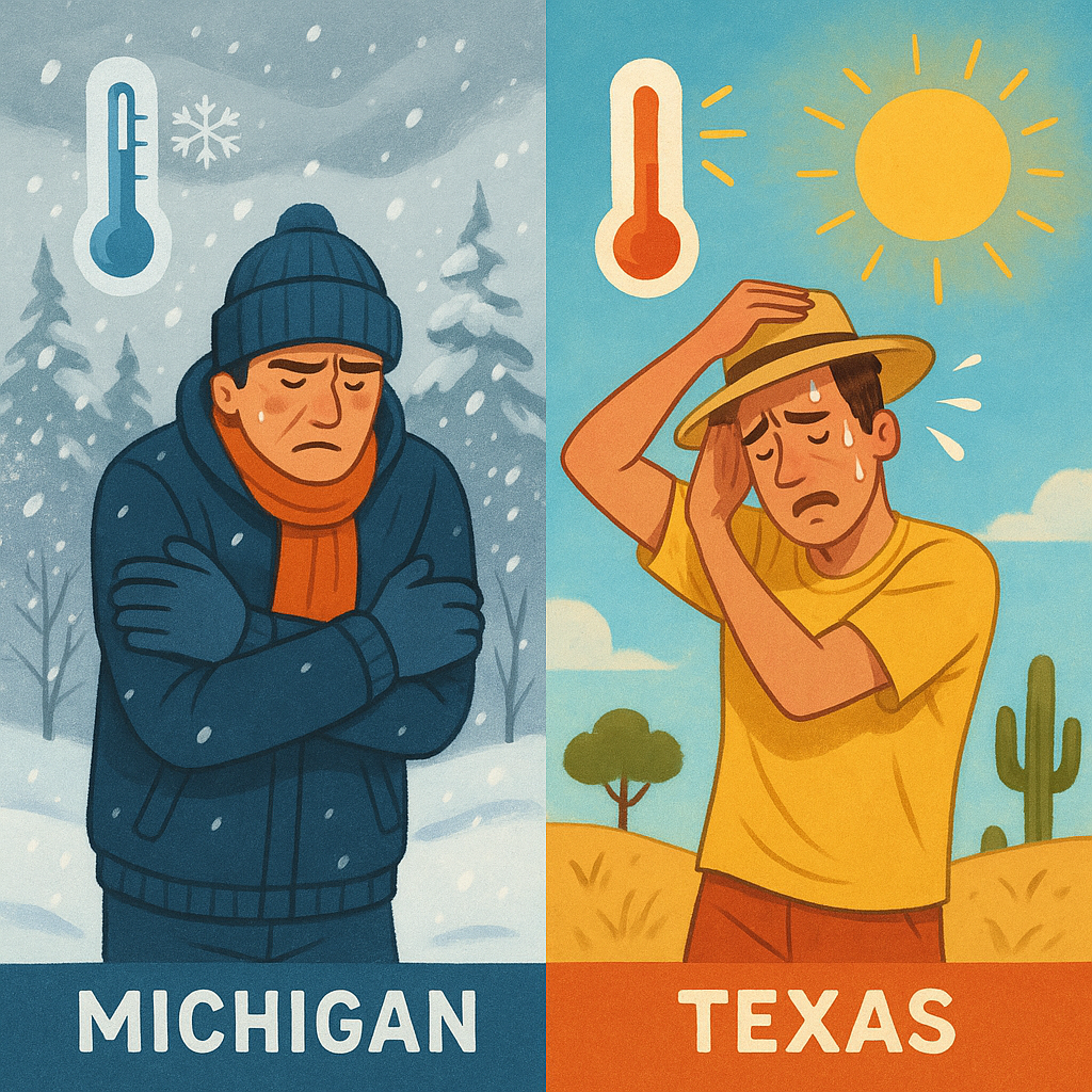 Michigan to Texas